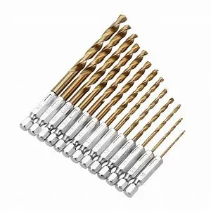 Hex Shank HSS Twist Drill Bit Titanium Coated