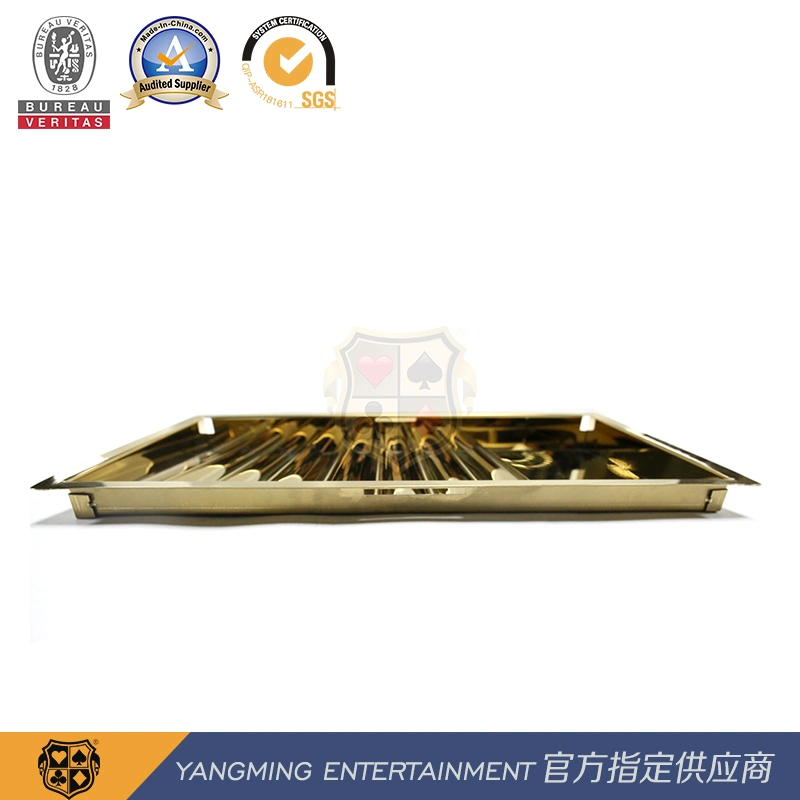 9-Row Round Square Code Combination Design Titanium Gold Single-Layer Ith Lock Poker Chip Tray Ym-CT11